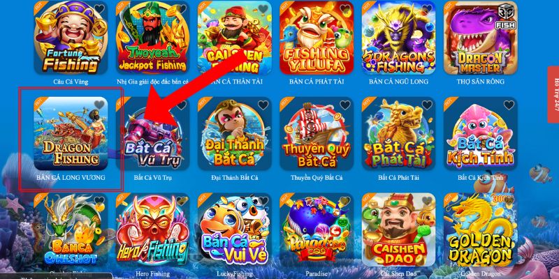 Dễ dàng tìm ra tựa game Bắn cá Long Vương trên giao diện của chúng tôi
